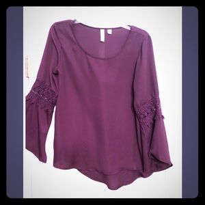 Tacera dressy burgundy blouse